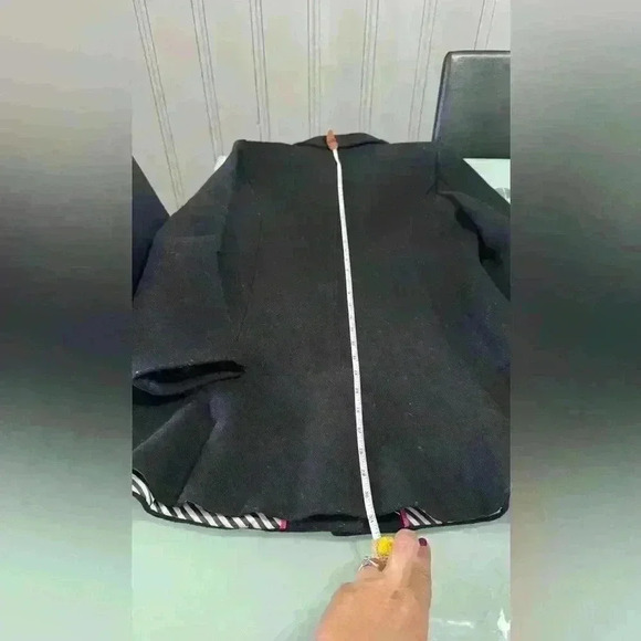 Kate Spade Black Wool Blend Peplum Pea Coat Jacket - Picture 9 of 11